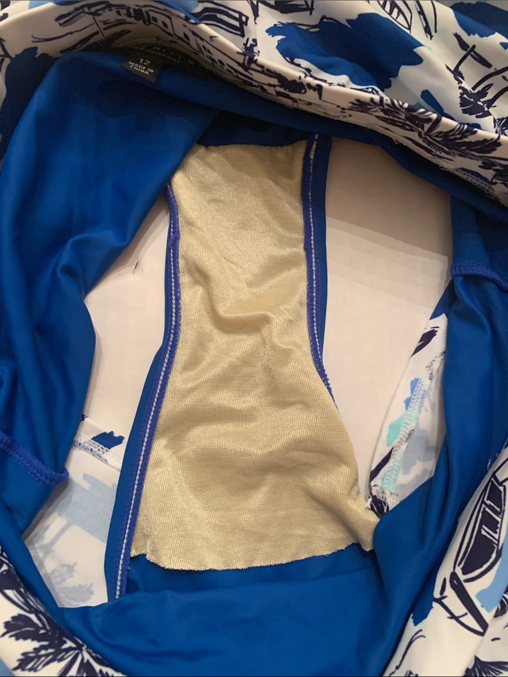 VGUC Talbots Blue and White Tropical Print Swim Tankini & Swim skirt size 12 - Picture 8 of 12